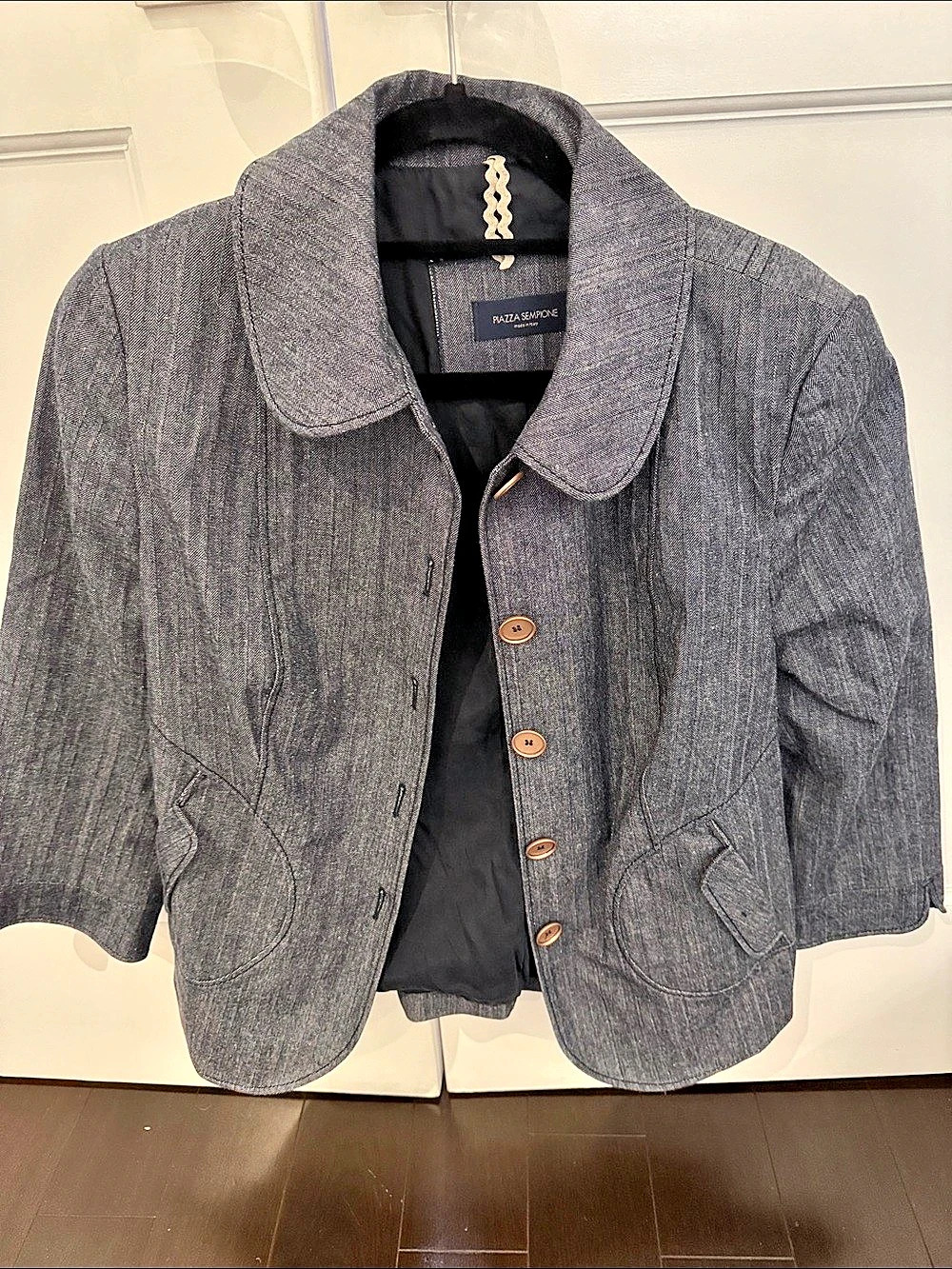 Piazza Sempione Gray Cropped Blazer Like New